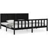 Image de Cadre De Lit Sans Matelas Noir 200x200 Cm Bois Massif De Pin Vidaxl