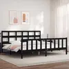 Image de Cadre De Lit Sans Matelas Noir 200x200 Cm Bois Massif De Pin Vidaxl