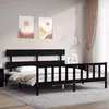 Image de Cadre De Lit Sans Matelas Noir 200x200 Cm Bois Massif De Pin Vidaxl