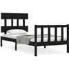 Image de Cadre De Lit Sans Matelas Noir Bois De Pin Massif Vidaxl