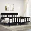 Image de Cadre De Lit Sans Matelas Noir 200x200 Cm Bois Massif De Pin Vidaxl