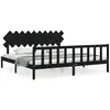 Image de Cadre De Lit Sans Matelas Noir 200x200 Cm Bois Massif De Pin Vidaxl