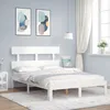 Image de Cadre De Lit Sans Matelas Blanc Bois De Pin Massif Vidaxl
