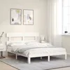 Image de Cadre De Lit Sans Matelas Blanc 160x200 Cm Bois De Pin Massif Vidaxl