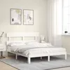 Image de vidaXL Cadre de lit avec tête de lit blanc 160x200 cm bois massif 3193542