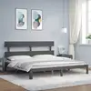 Image de Cadre De Lit Sans Matelas Gris 200x200 Cm Bois Massif De Pin Vidaxl