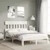 Image de Cadre De Lit Sans Matelas Blanc Bois De Pin Massif Vidaxl