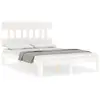 Image de Cadre De Lit Sans Matelas Blanc 140x200 Cm Bois De Pin Massif Vidaxl