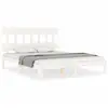 Image de Cadre De Lit Sans Matelas Blanc 160x200 Cm Bois De Pin Massif Vidaxl