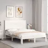 Image de Cadre De Lit Sans Matelas Blanc 120x200 Cm Bois De Pin Massif Vidaxl