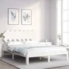 Image de Cadre De Lit Sans Matelas Blanc 140x200 Cm Bois De Pin Massif Vidaxl