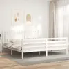 Image de Cadre De Lit Sans Matelas Blanc 200x200 Cm Bois Massif Vidaxl