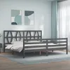 Image de Cadre De Lit Sans Matelas Gris 200x200 Cm Bois Massif Vidaxl