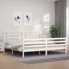 Image de Cadre De Lit Sans Matelas Blanc 200x200 Cm Bois Massif Vidaxl