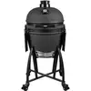 Image de Grill guru prime large kamado noir en ceramique avec thermometre de couvercle et grille inox 46 cm sur chariot GGP301-MB