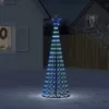 Image de vidaXL Sapin de Noël à LED 275 LED bleu 180 cm décoration de Noël lumière LED lumière de Noël extérieure cône de Noël 358066