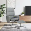 Image de Fauteuil Inclinable De Massage Et Repose-pied Gris Clair Tissu Vidaxl