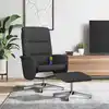 Image de Fauteuil De Massage Inclinable Avec Repose-pied Noir Tissu Vidaxl