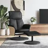 Image de Fauteuil Inclinable Avec Repose-pied Noir Similicuir Vidaxl