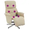 Image de Vidaxl fauteuil inclinable de massage avec repose-pieds crème tissu