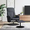 Image de Fauteuil De Massage Inclinable Repose-pied Gris Foncé Velours Vidaxl