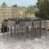Image de Ensemble De Bar De Jardin 9 Pcs Avec Coussins Gris Poly Rotin Vidaxl