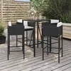 Image de Ensemble De Bar De Jardin 5 Pcs Avec Coussins Noir Poly Rotin Vidaxl
