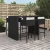 Image de Ensemble De Bar De Jardin 5 Pcs Avec Coussins Noir Poly Rotin Vidaxl
