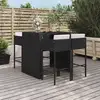 Image de Ensemble De Bar De Jardin 5 Pcs Avec Coussins Noir Poly Rotin Vidaxl