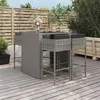 Image de vidaXL Ensemble de bar de jardin 5 pcs avec coussins gris poly rotin 3200671