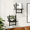 Image de Étagères Murales Avec Barres 2 Pcs Noir 20x25x30 Cm Vidaxl