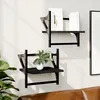 Image de Étagères Murales Avec Barres 2 Pcs Noir 30x25x30 Cm Vidaxl