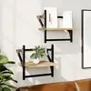 Image de Étagères Murales Avec Barres 2 Pcs Chêne Sonoma 30x25x30 Cm Vidaxl