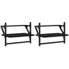 Image de Étagères Murales Avec Barres 2 Pcs Noir 40x25x30 Cm Vidaxl
