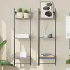 Image de Étagères Murales À 3 Niveaux Avec Barres 2 Pcs Sonoma Gris Vidaxl