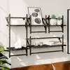 Image de Ensemble D'étagères Murales Barres 4 Pcs Noir Bois D'ingénierie Vidaxl