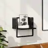 Image de Étagère Murale Avec Barre Noir 30x25x30 Cm Vidaxl