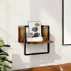 Image de Étagère Murale Avec Barre Chêne Fumé 30x25x30 Cm Vidaxl