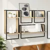 Image de Ensemble D'étagères Murales Avec Barres 4 Pcs Chêne Sonoma Vidaxl