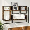 Image de vidaXL Ensemble détagères murales avec barres 4 pcs chêne fumé 836310