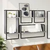 Image de Ensemble D'étagères Murales Avec Barres 4 Pcs Sonoma Gris Vidaxl
