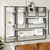 Image de Ensemble D'étagères Murales Avec Barres 6 Pcs Sonoma Gris Vidaxl