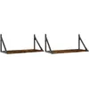 Image de Étagères Murales 2pcs Chêne Fumé 60x25x25,5cm Bois D'ingénierie Vidaxl