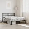 Image de Cadre De Lit Métal Sans Matelas Avec Tête De Lit Noir 120x190cm Vidaxl
