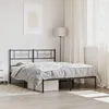 Image de Cadre De Lit Métal Sans Matelas Avec Tête De Lit Noir 120x200cm Vidaxl