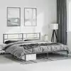 Image de Cadre De Lit Métal Sans Matelas Avec Tête De Lit Noir 183x213cm Vidaxl