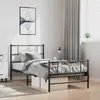 Image de Cadre De Lit Métal Sans Matelas Avec Pied De Lit Noir 100x190cm Vidaxl