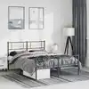 Image de Cadre De Lit Métal Sans Matelas Avec Pied De Lit Noir 135x190cm Vidaxl