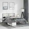 Image de Cadre De Lit Métal Sans Matelas Avec Pied De Lit Noir 150x200cm Vidaxl