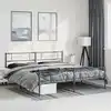 Image de Cadre De Lit Métal Sans Matelas Avec Pied De Lit Noir 193x203cm Vidaxl